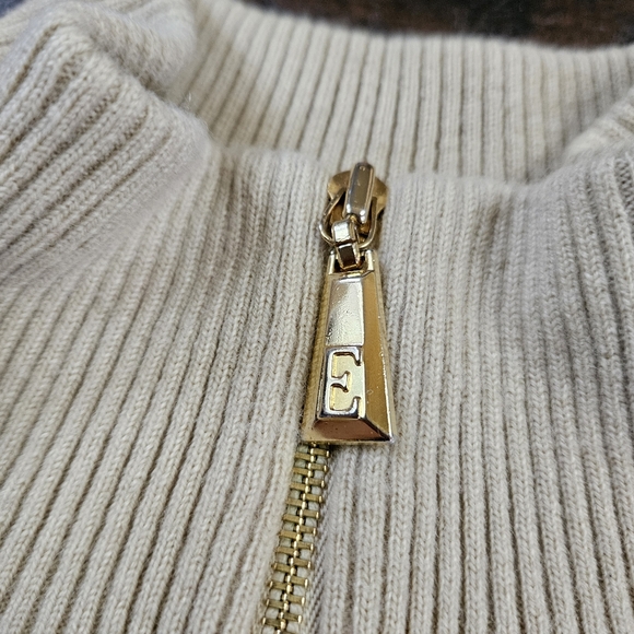 Vintage 80s Escada Margaretha Ley Quarter Zip Wool +Cashmere Silk Blend Pullover - Picture 2 of 7